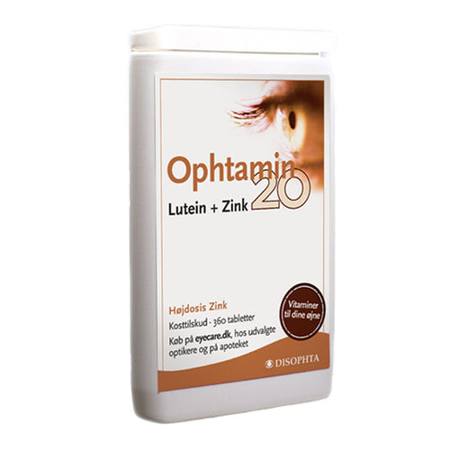 Ophtamin 20 lutein og zink 360 tabletter - Prosyn.dk